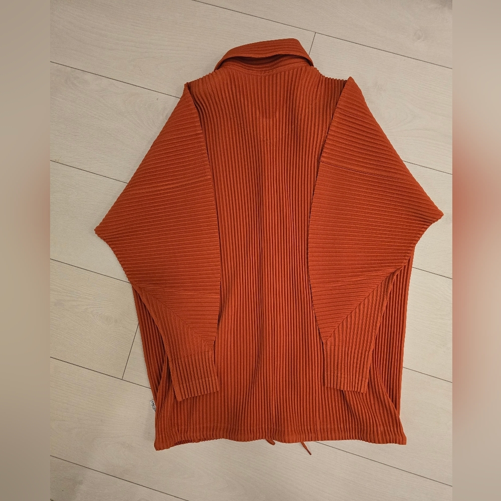 Issey Orange Ribbed Button-Up Jacket - Picture 5 of 8
